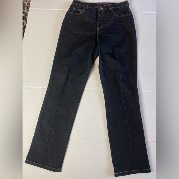 Gloria Vanderbilt Dark Blue Denim Amanda Straight Leg Jeans Womens Size 10 - Picture 1 of 10